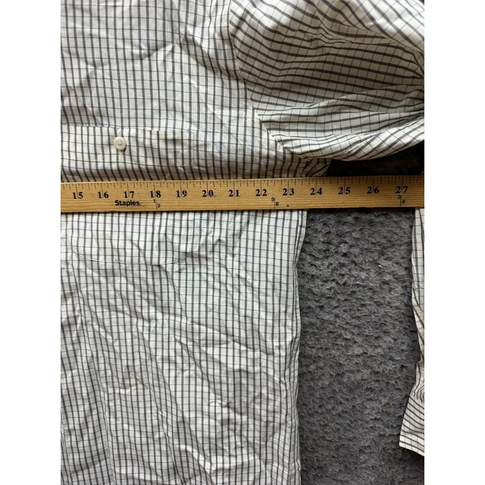 Yves Saint Laurent YSL Check Long-Sleeve Button-Up Shirt Off-White Mens Size L